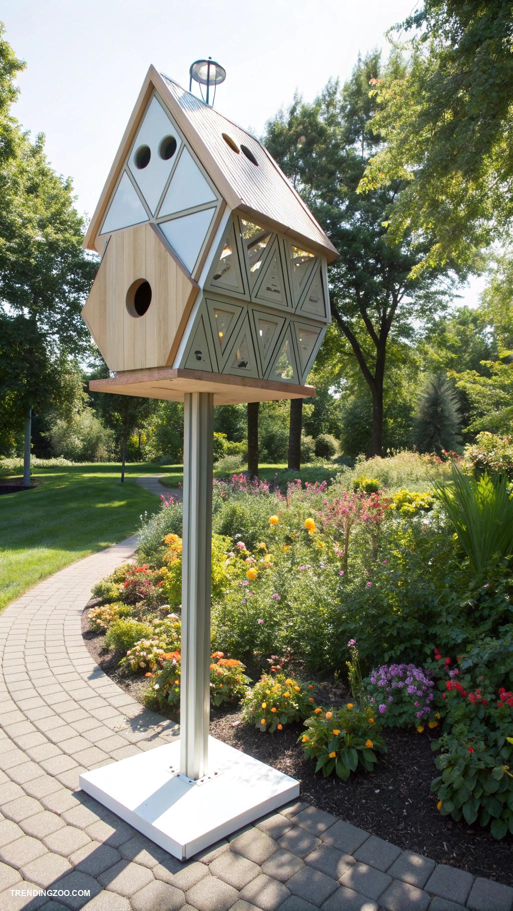 unique bird houses Modern geometric bird dwelling