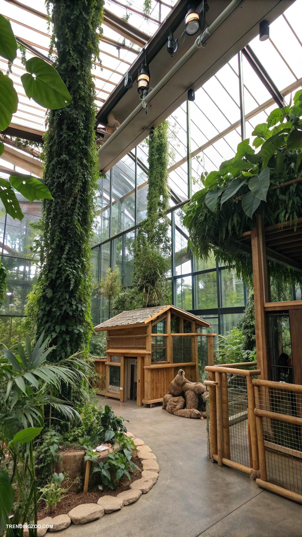 animal rescue shelter designs Indoor jungle with natural ventilation