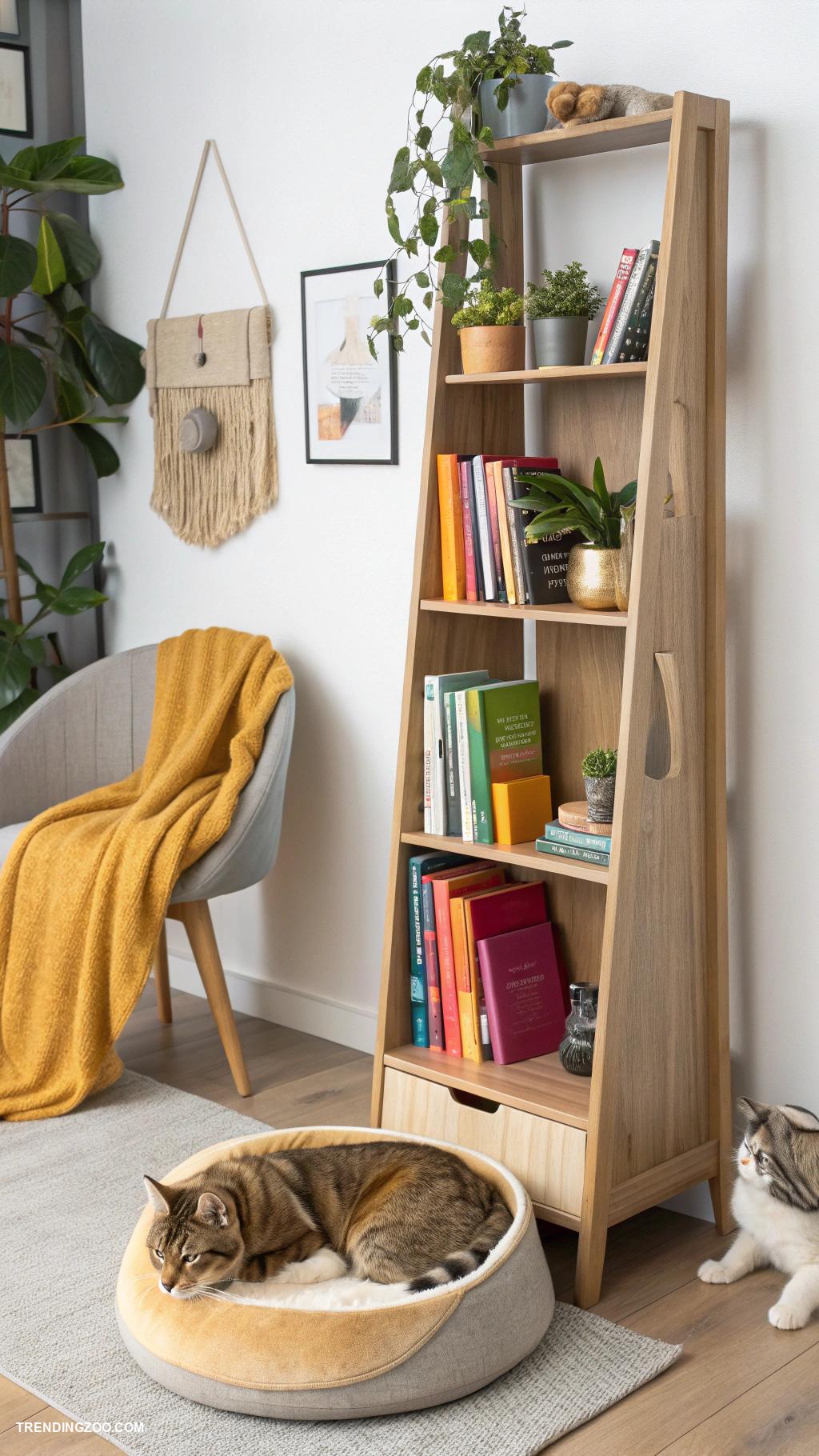 bedroom ideas with cat bed Bookshelf cat condo lounge