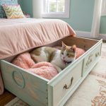 bedroom ideas with cat bed Repurposed dresser drawer cat bed