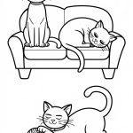 black and white illustration of a simple cat drawing