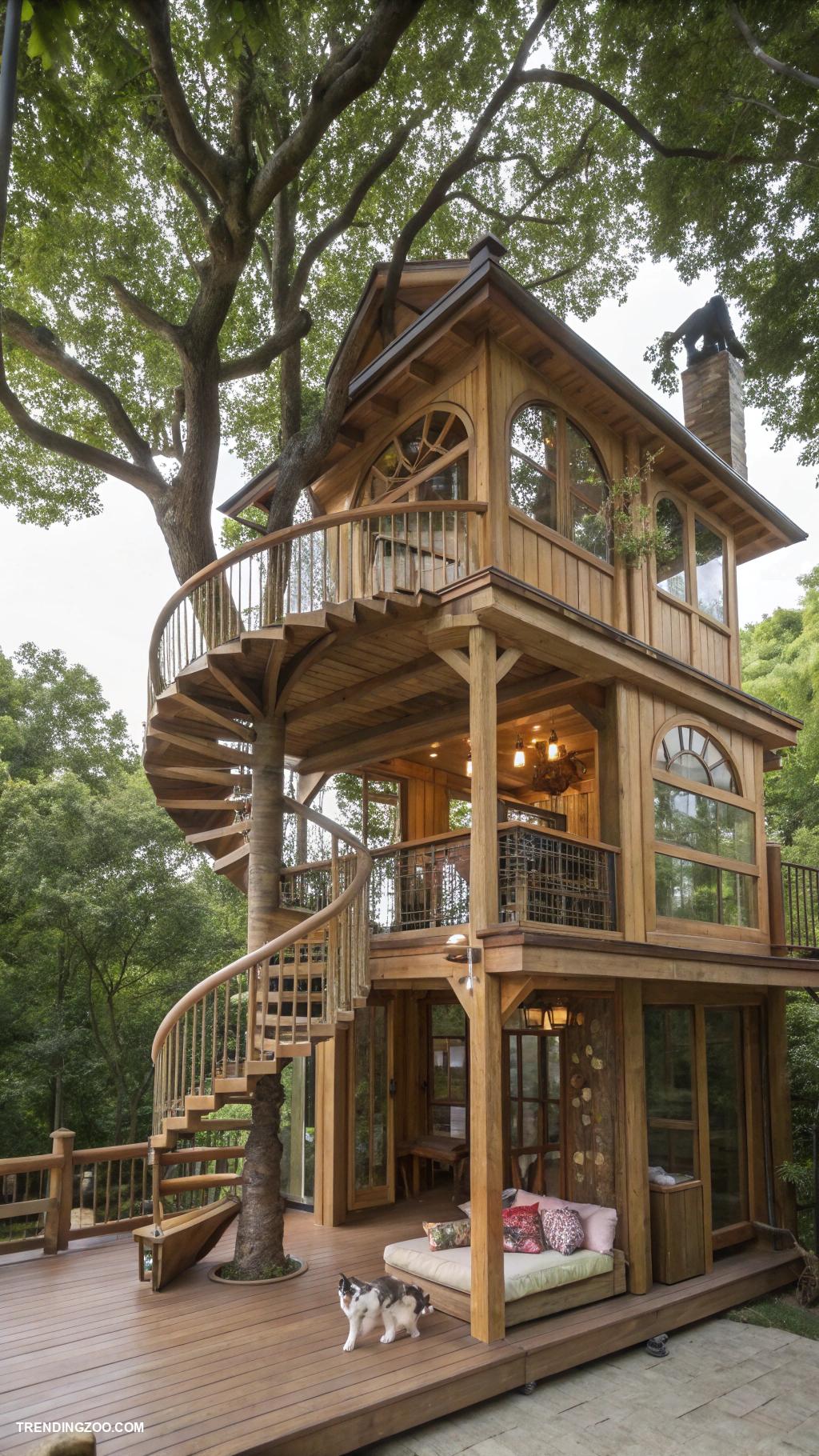 cat villa ideas Luxury treehouse with multiple levels
