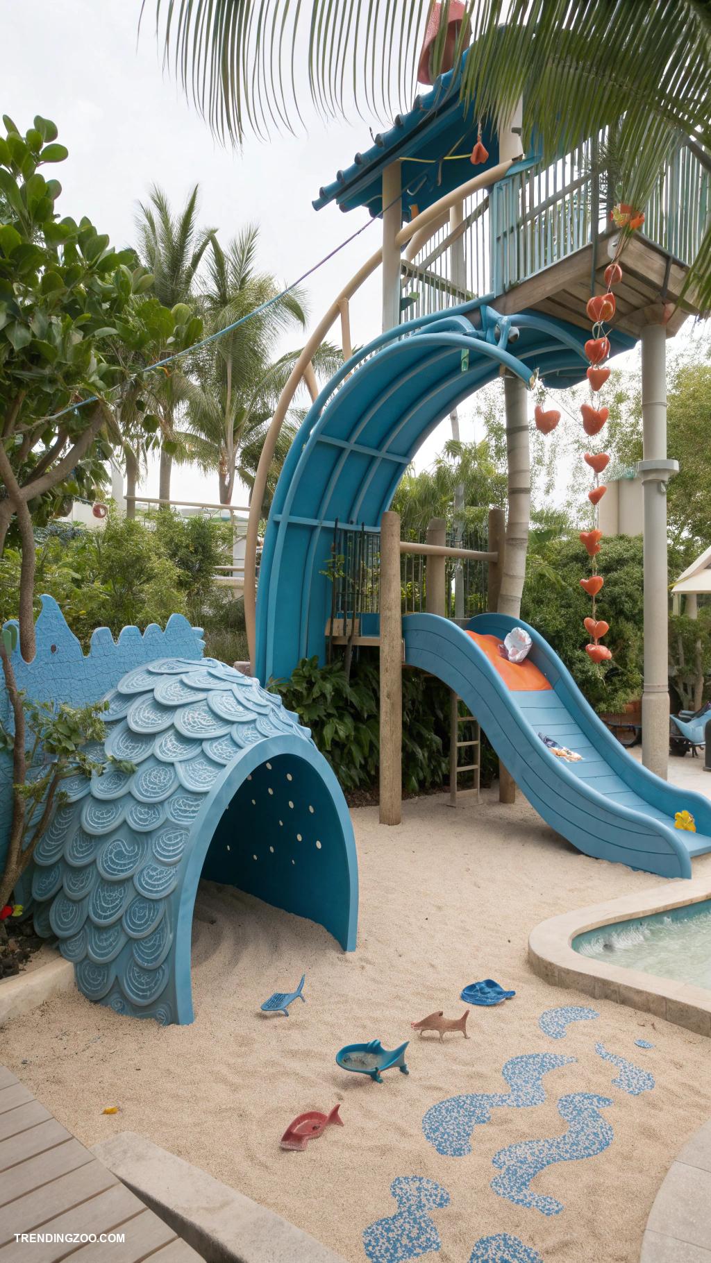 cat villa ideas Ocean inspired playground with wave features