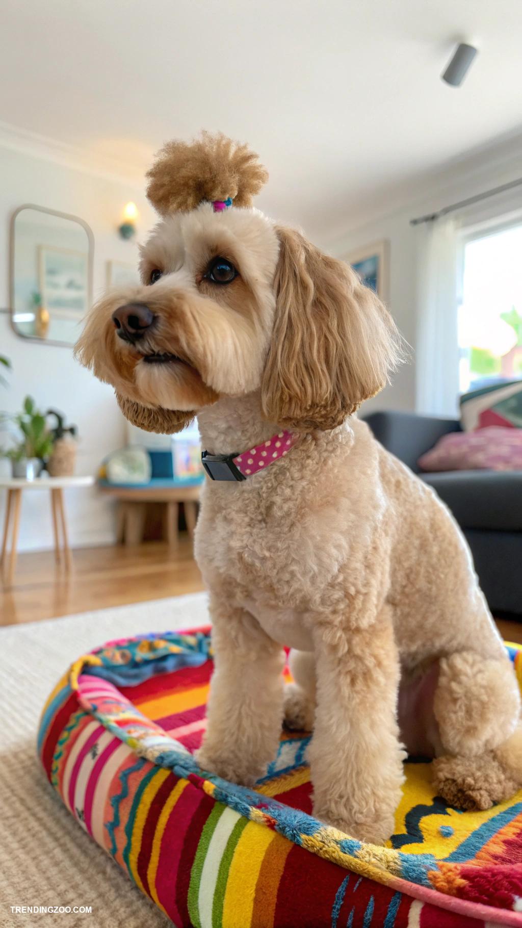 cavapoo haircuts Curly undercut with chic pompadour