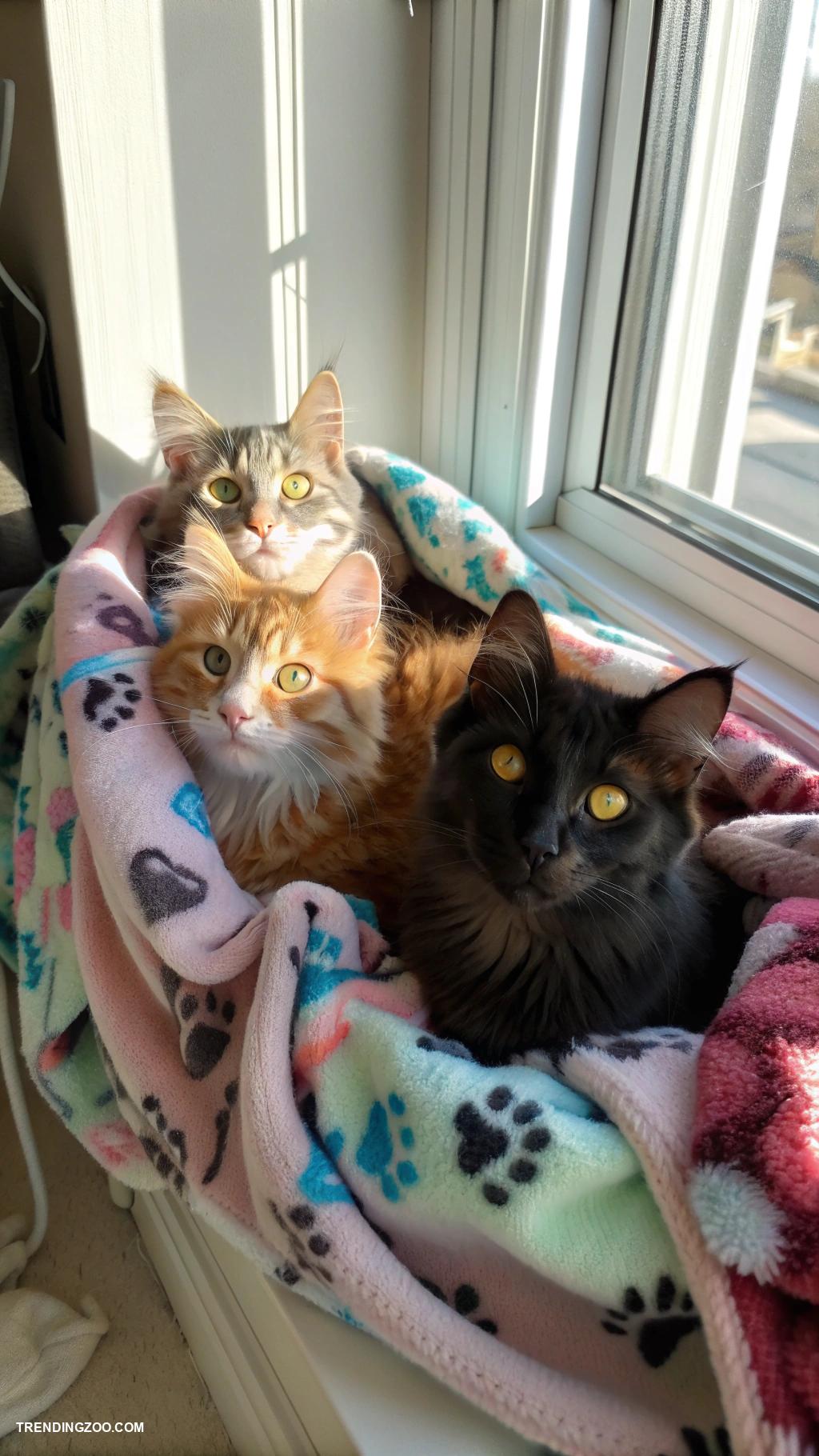 cute cat phone wallpapers Cuddly cats snuggled in blankets together