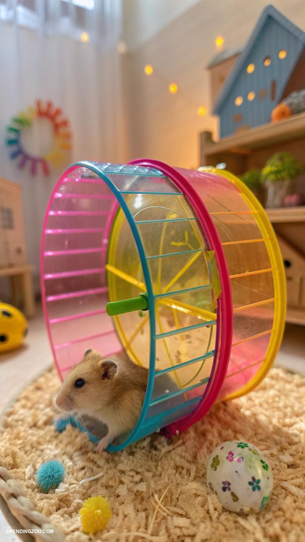 cute hamsters Colorful hamster wheel Brighten their space