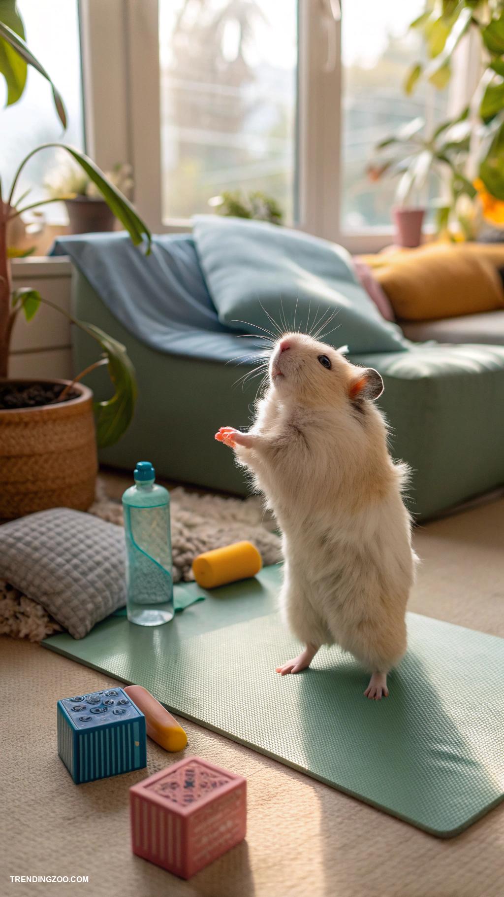 cute hamsters Hamster yoga Stretch with your furry friend
