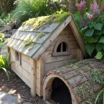 diy wooden cat house Tunnel connected wooden hideout