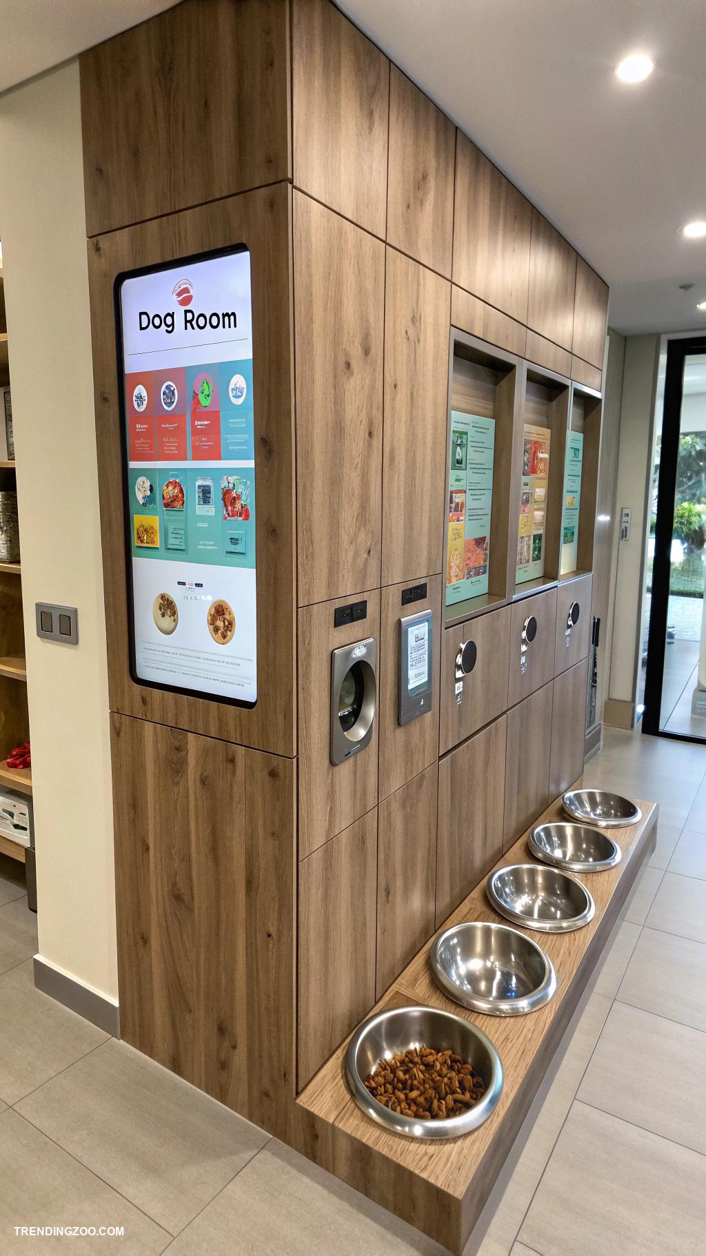 dog rooms in house Interactive feeding wall installation