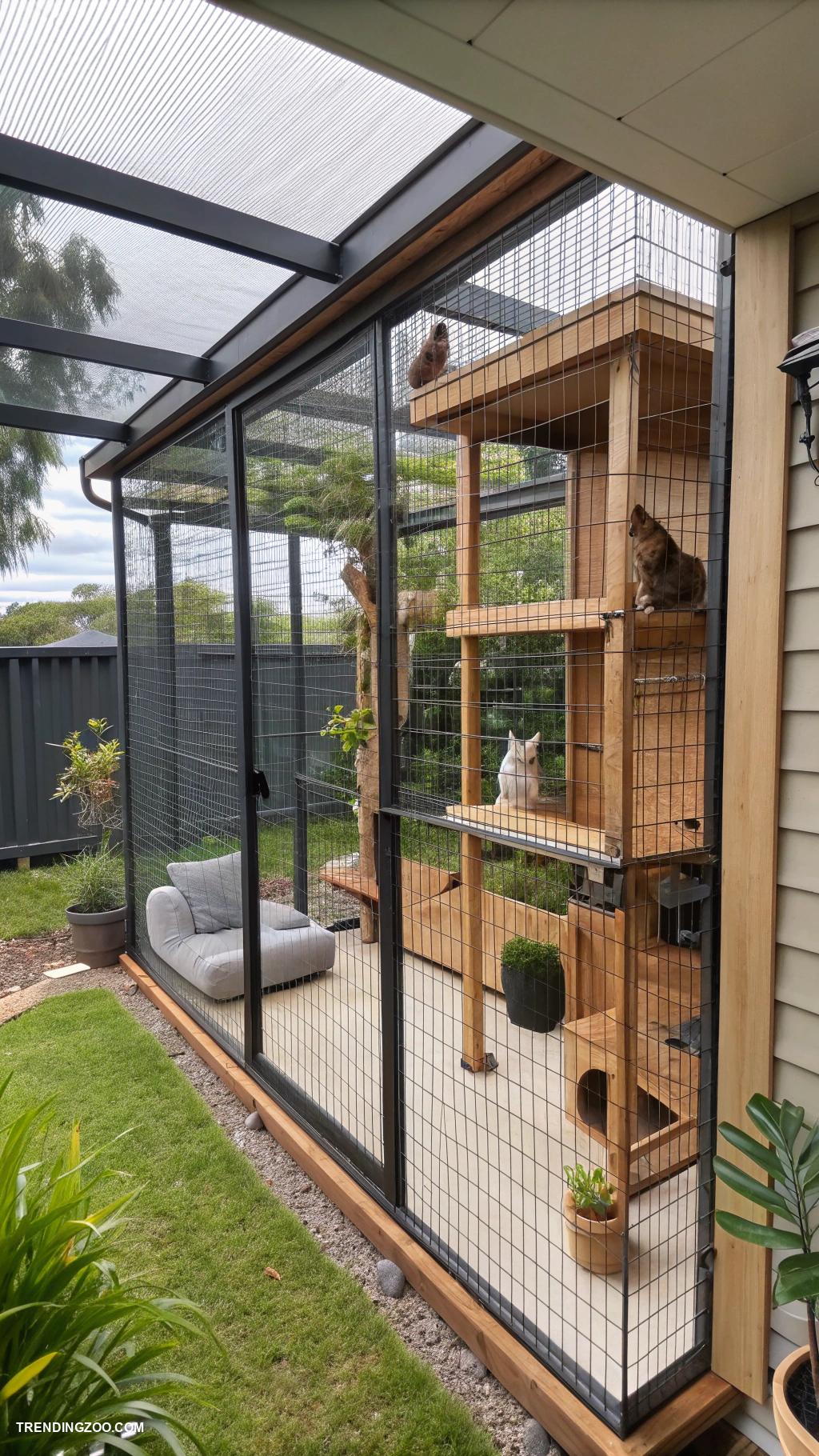 dog window perch ideas Enclosed catio for safe outdoor observation