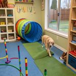 doggie room ideas Adventure corner with agility equipment