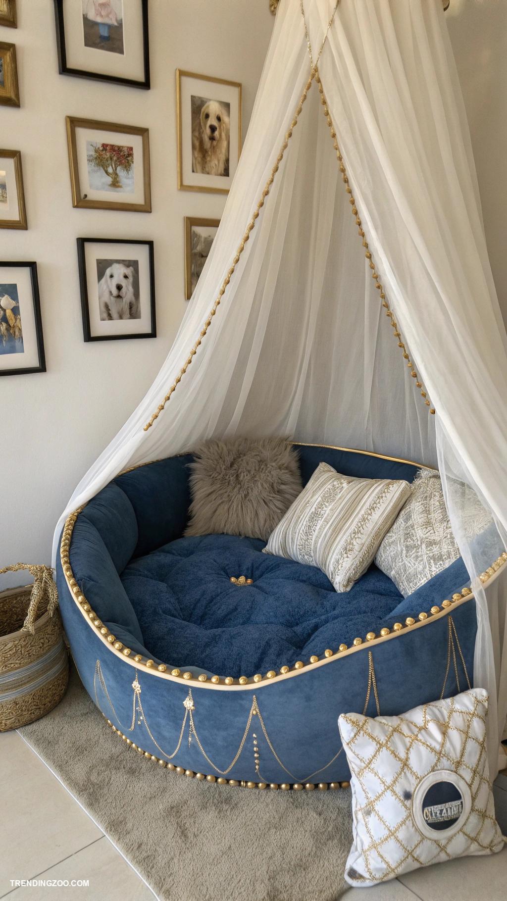 doggie room ideas Luxury dog bed under a canopy