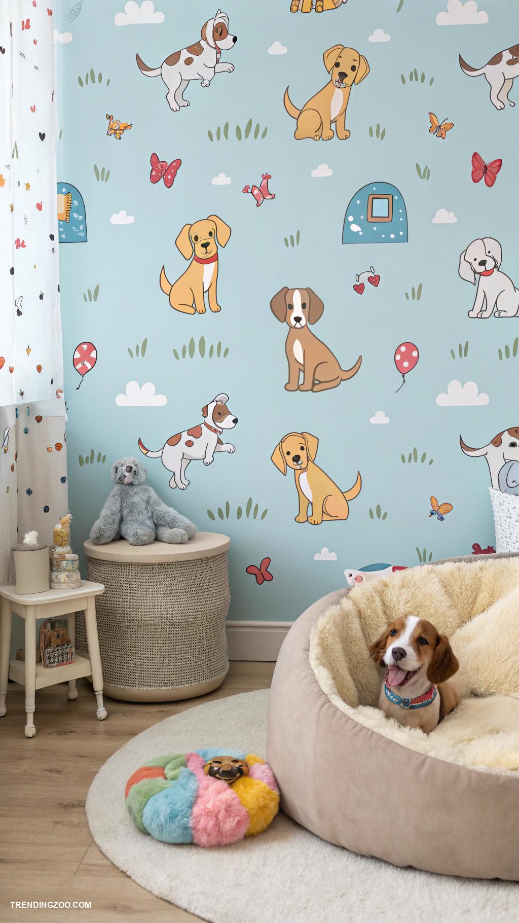 doggie room ideas Personalized dog themed wallpaper