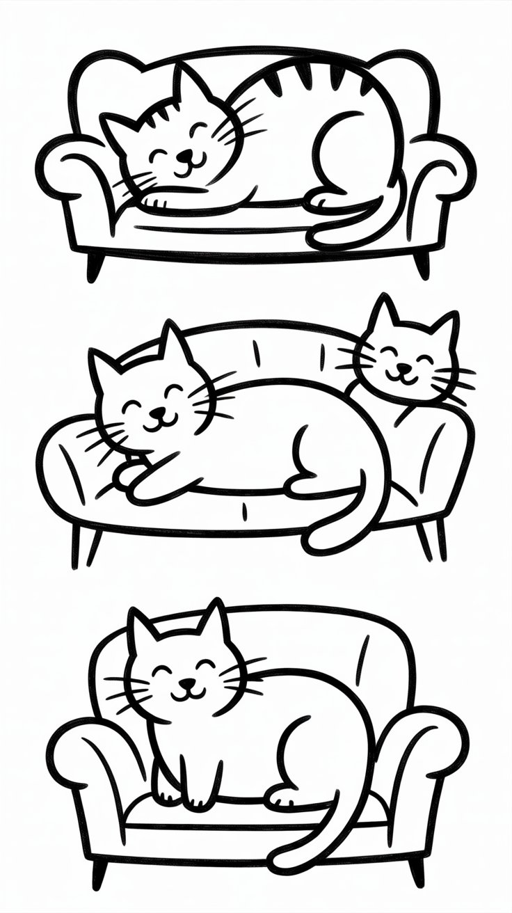 easy cat doodle on couch