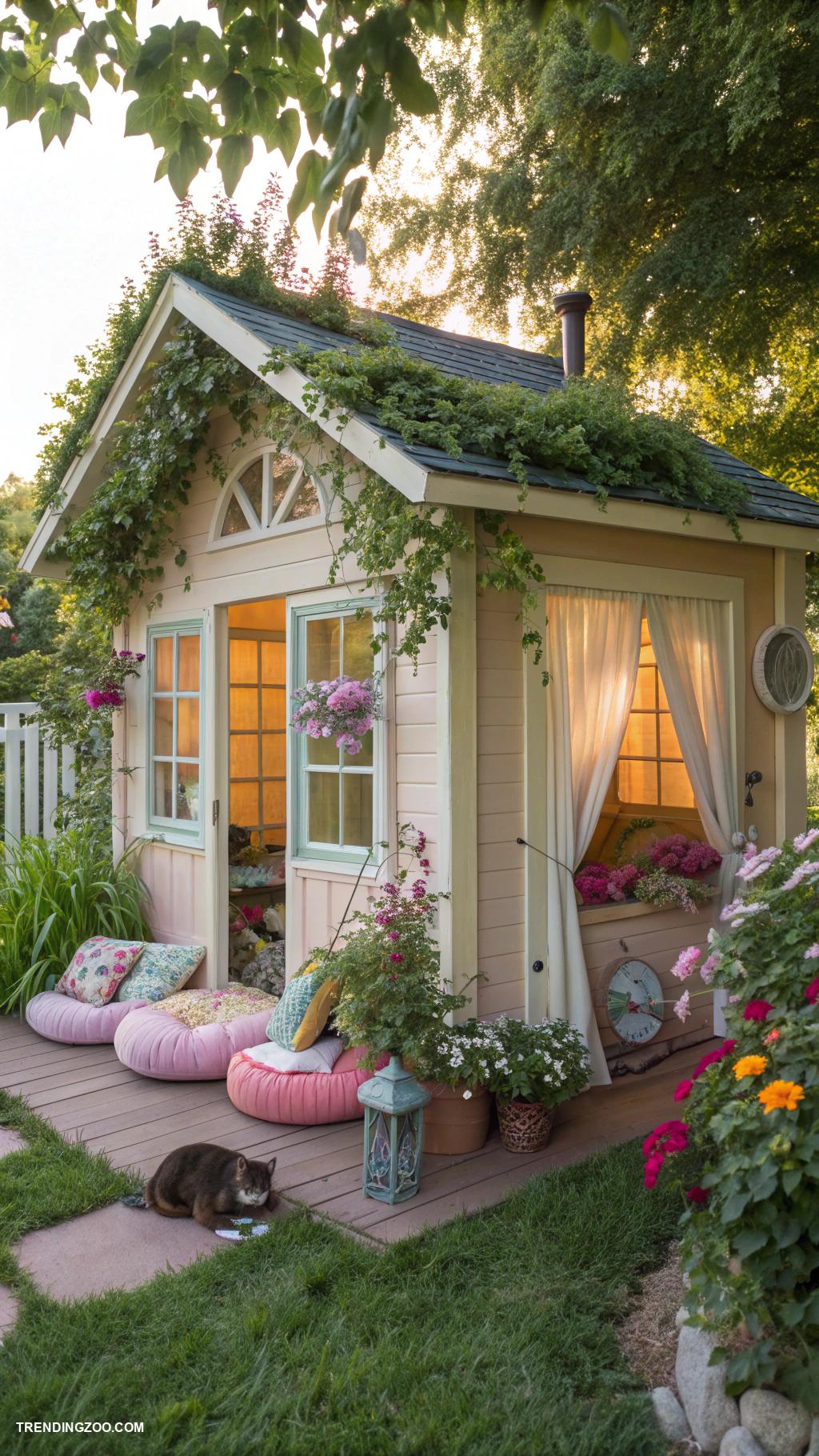 outdoor cat enclosure ideas Garden shed turned cozy cat retreat