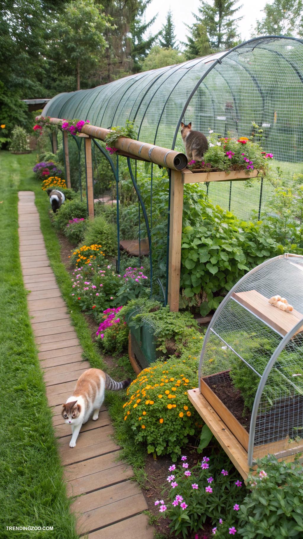 outdoor cat enclosure ideas Tunnel system connecting multiple enclosures