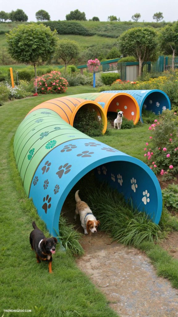 outdoor dog potty area Tunnel system for adventurous potty breaks