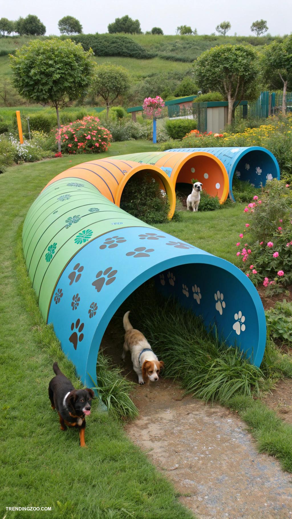 outdoor dog potty area Tunnel system for adventurous potty breaks