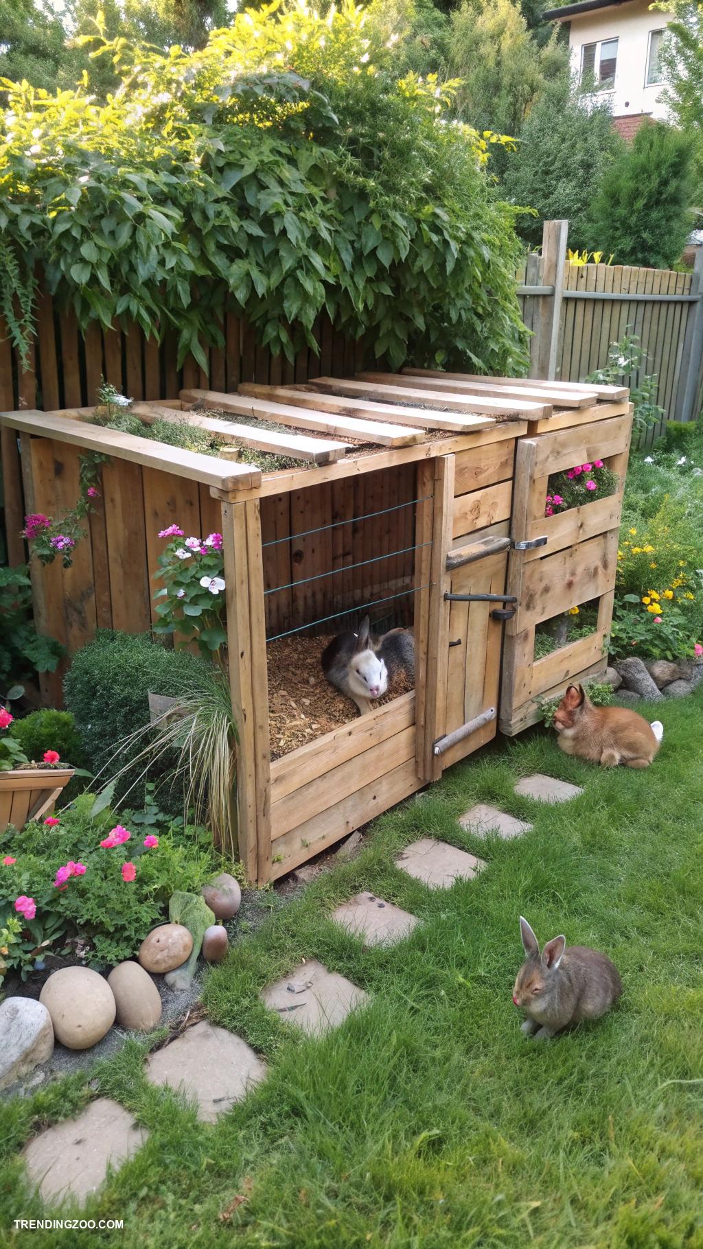 outdoor rabbit enclosure ideas Eco friendly pallet rabbit run