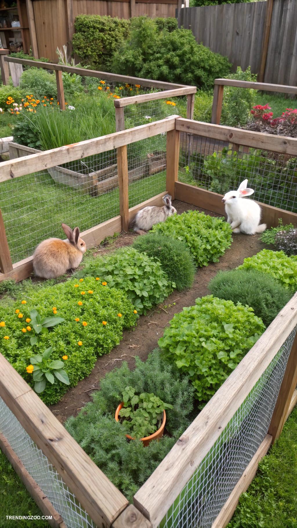 outdoor rabbit enclosure ideas Fenced herb garden rabbit sanctuary