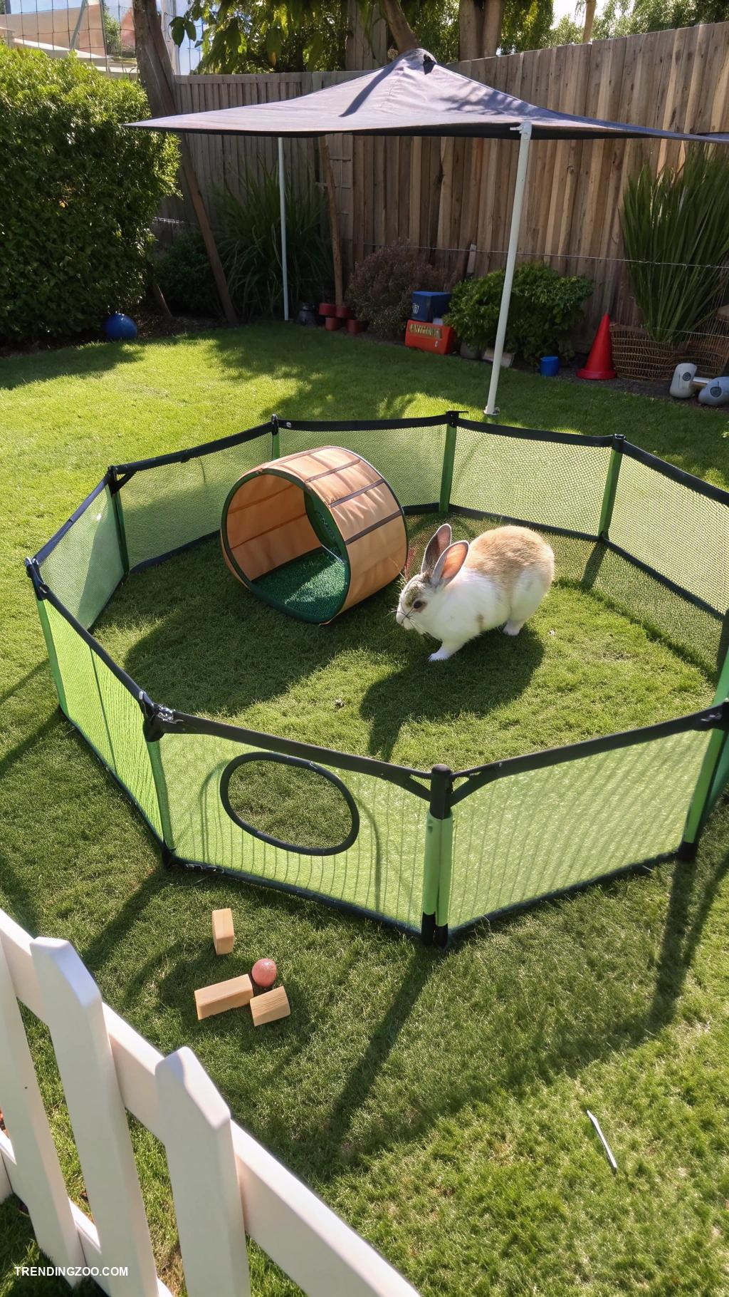 outdoor rabbit enclosure ideas Portable rabbit playpen with shade