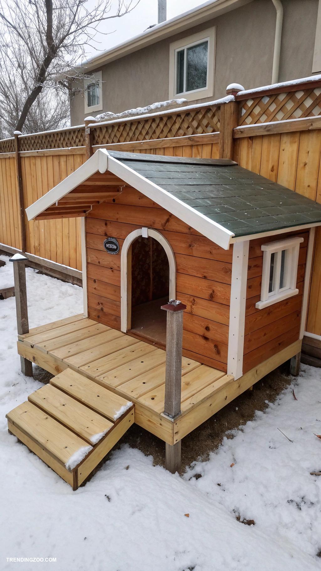 outdoor winter dog house Elevated platform with waterproof cover