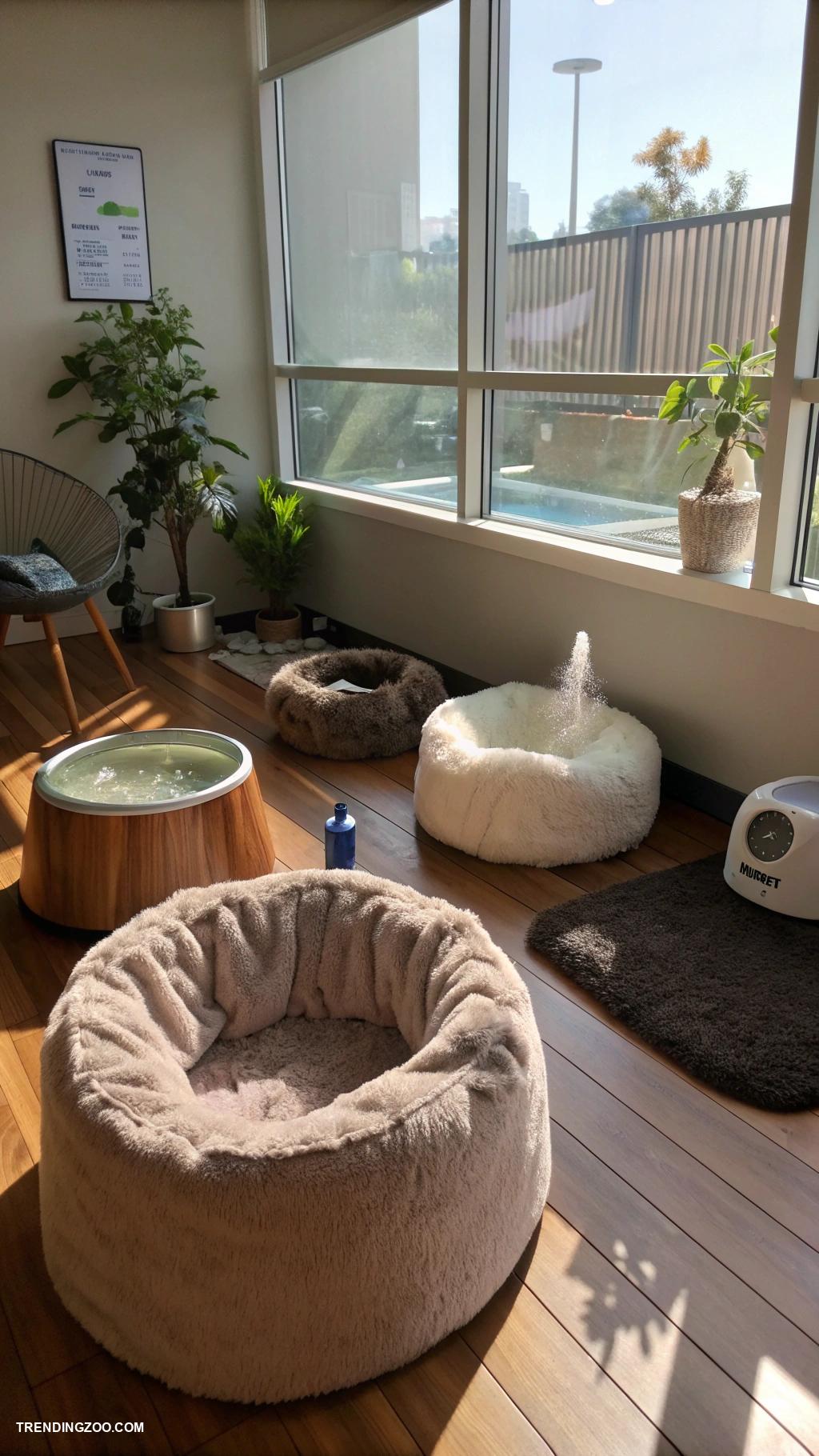pet lounge ideas Relaxation zone with calming music and scents