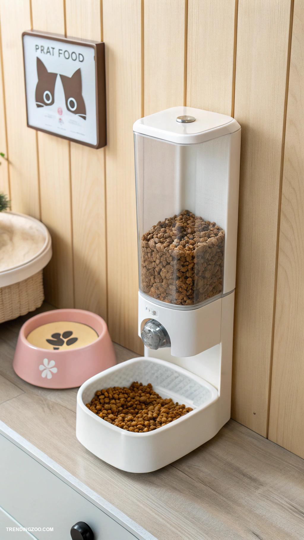 cat food station ideas Hanging wall mounted food dispenser station