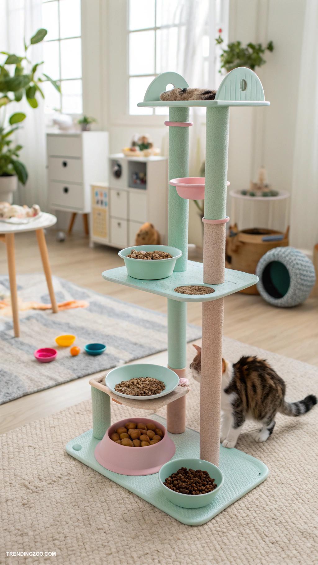 cat food station ideas Multi level feeding towers for playful cats