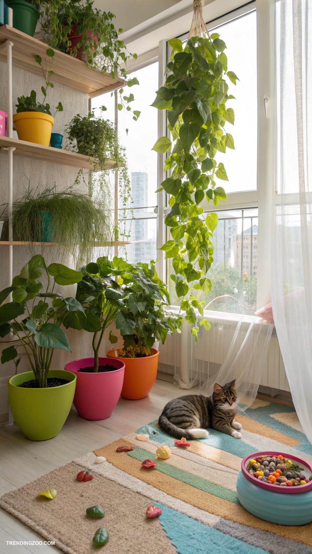 cat friendly home ideas Cat friendly indoor garden with catnip plants