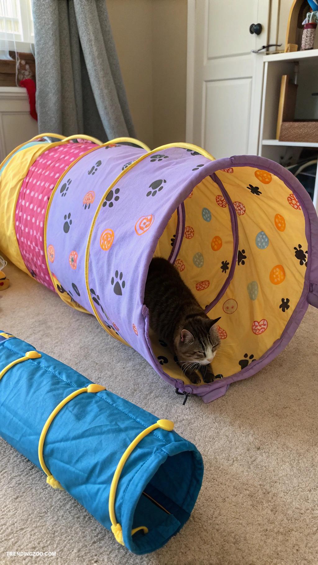 catification ideas Customizable cat tunnels with fabric