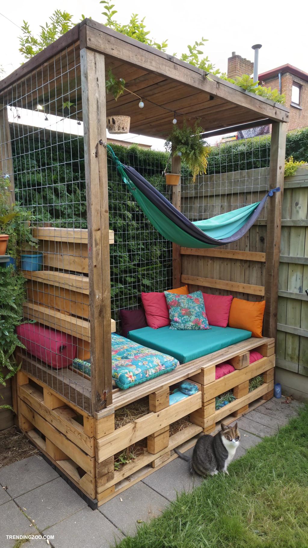 catification ideas DIY catio with repurposed materials
