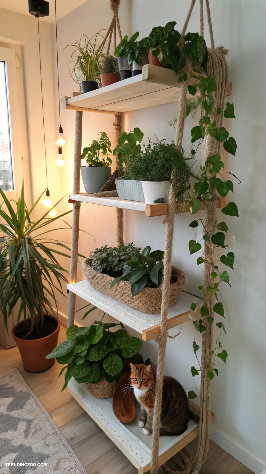 catification ideas Vertical garden shelves for climbing cats