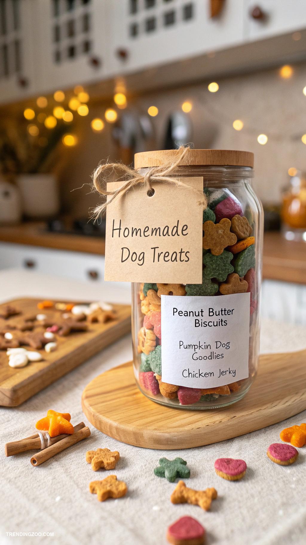 diy dog gifts Handmade dog treat jar with recipes