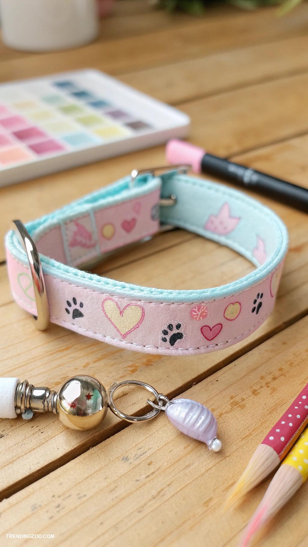 diy kitten collar Hand painted designs with your favorite colors