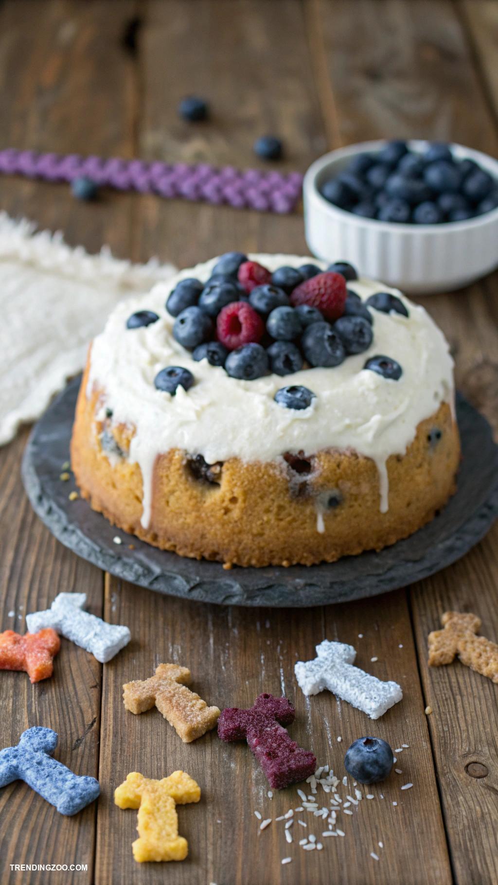 dog birthday cake Coconut Flour and Blueberry Cake