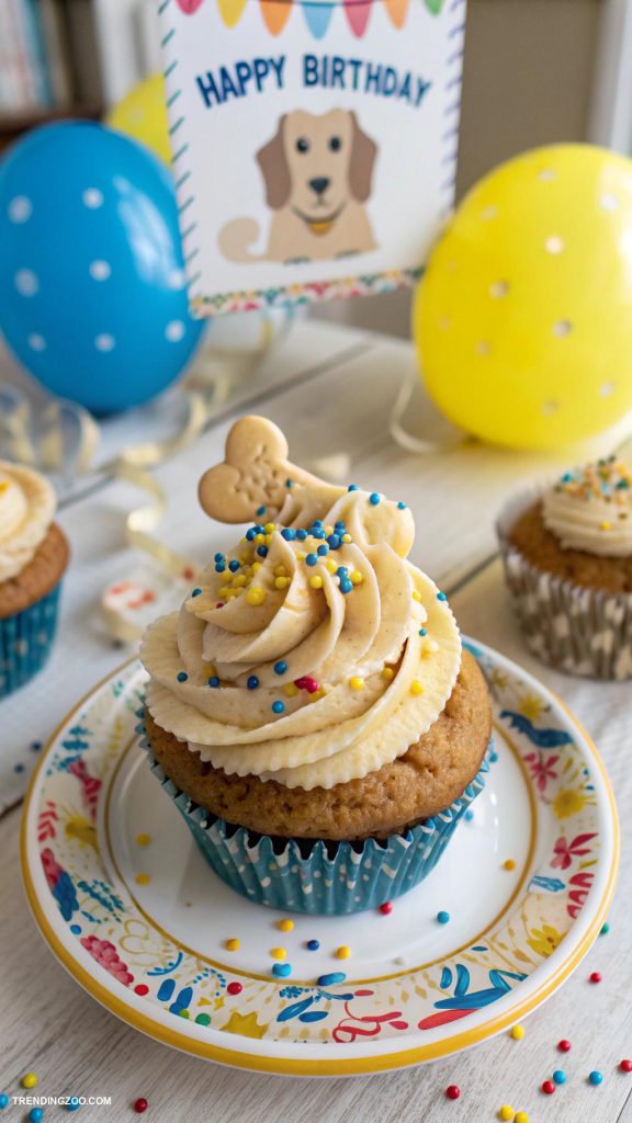 dog birthday cake Peanut Butter Banana Pupcake