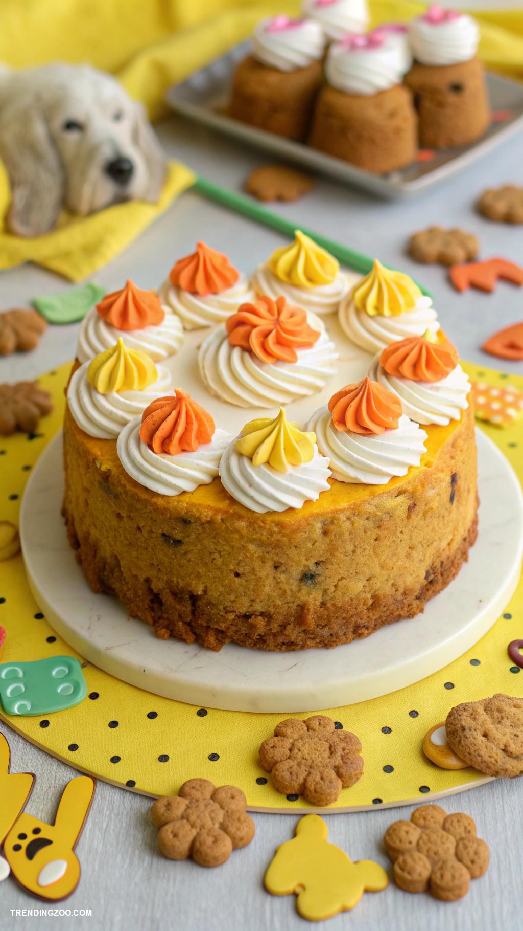 dog birthday cake Pumpkin Yogurt Frosting Delight