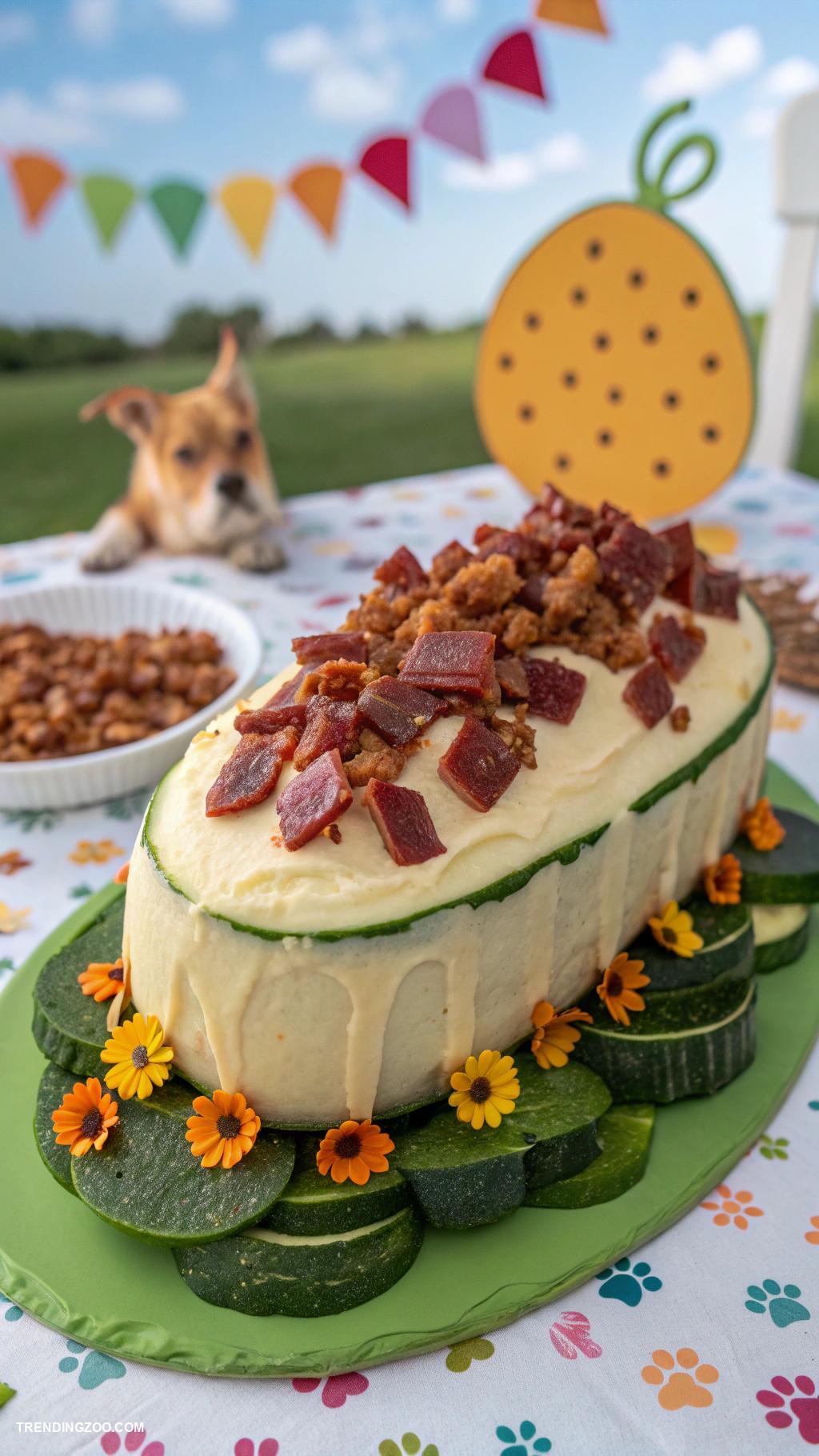 dog birthday cake Zucchini and Bacon Treat Cake