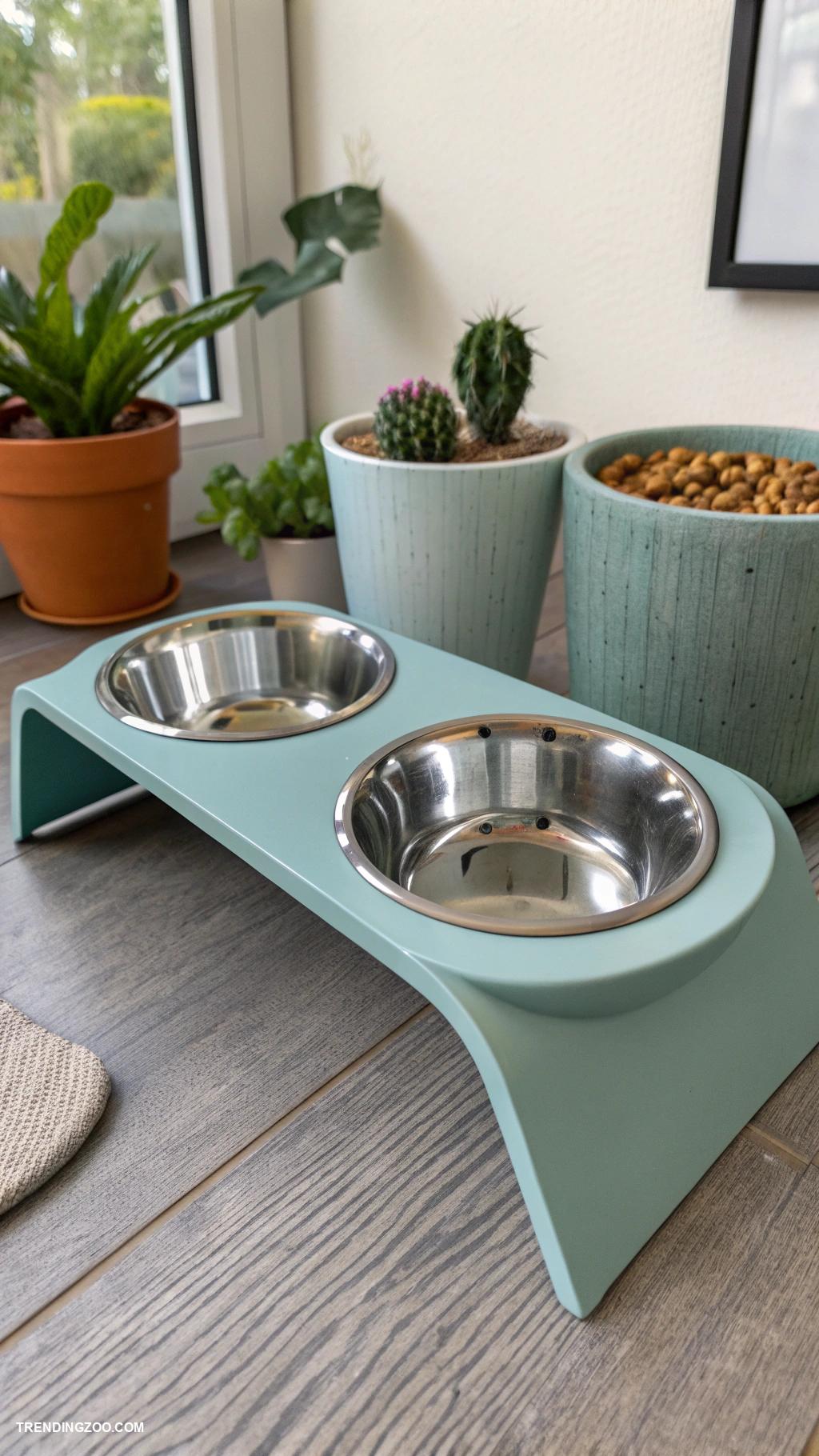 dog bowl stands Antimicrobial materials for health conscious pet owners
