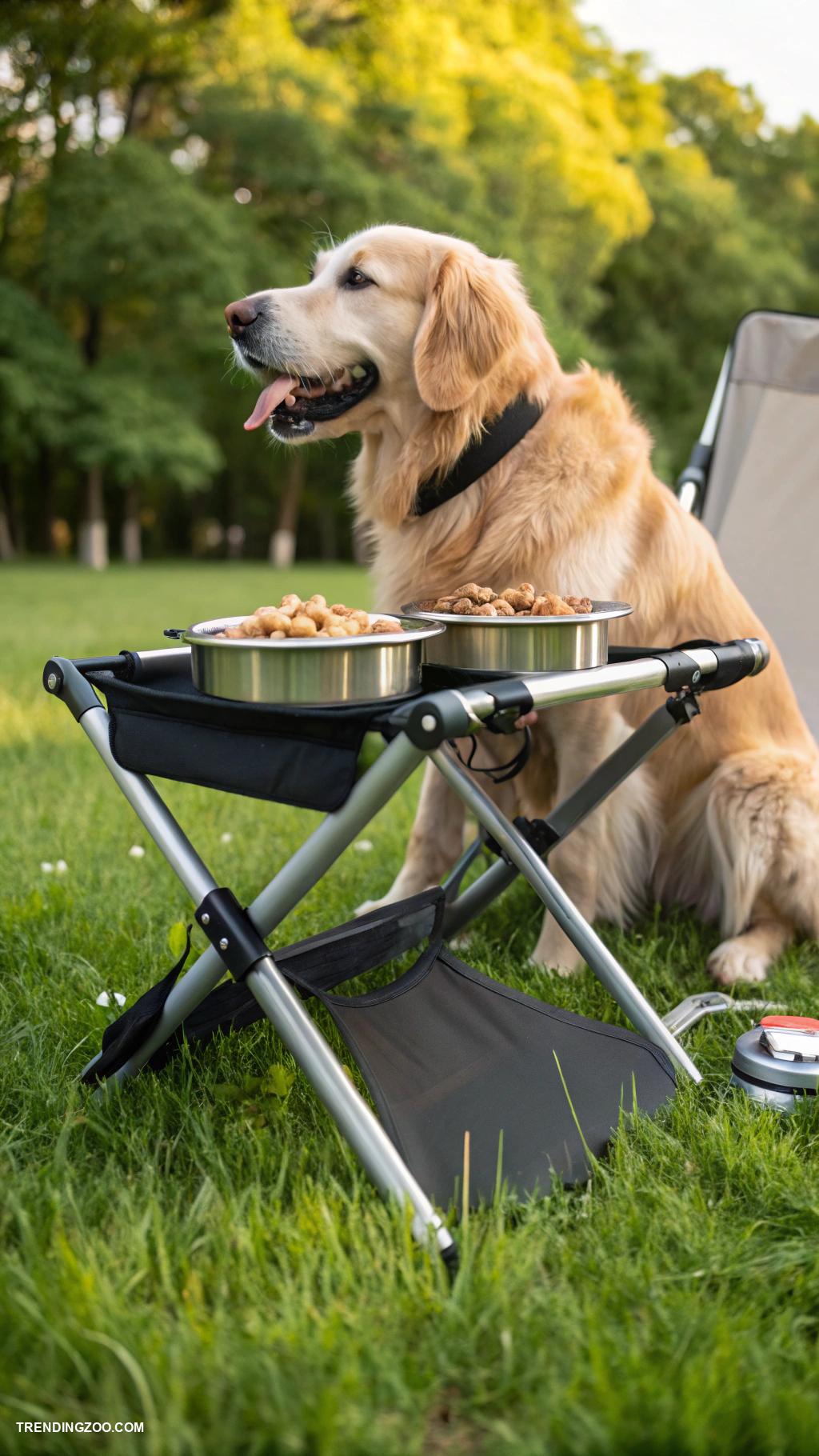 dog bowl stands Foldable travel stand for on the go meals