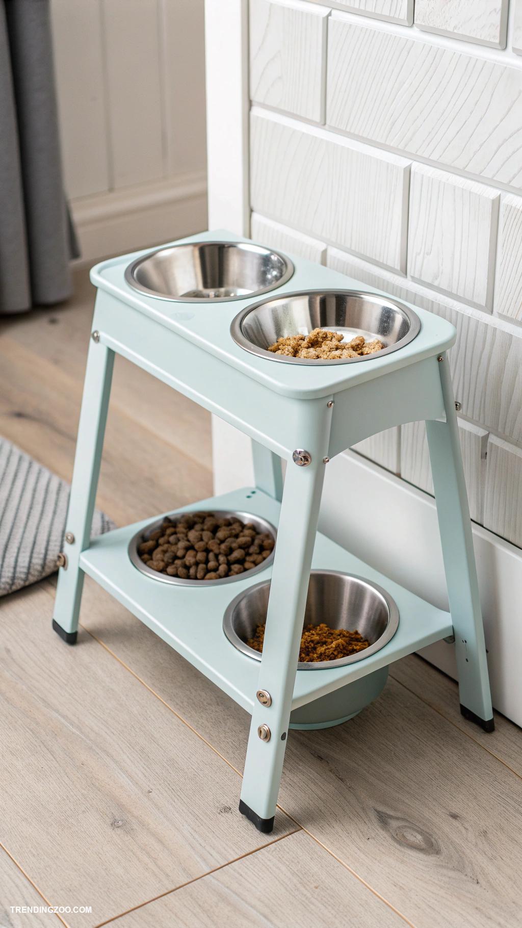 dog bowl stands Portable stackable stands for small apartments