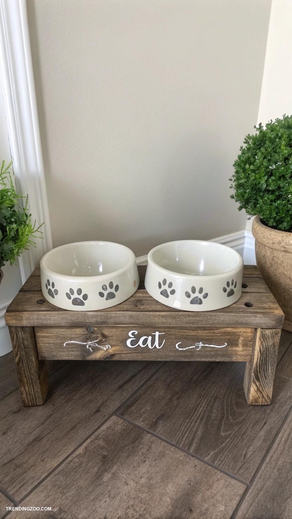dog bowl stands Themed stand matching home decor style