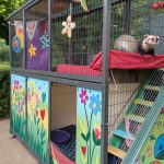 ferret cage ideas Artistic cage featuring murals and colors