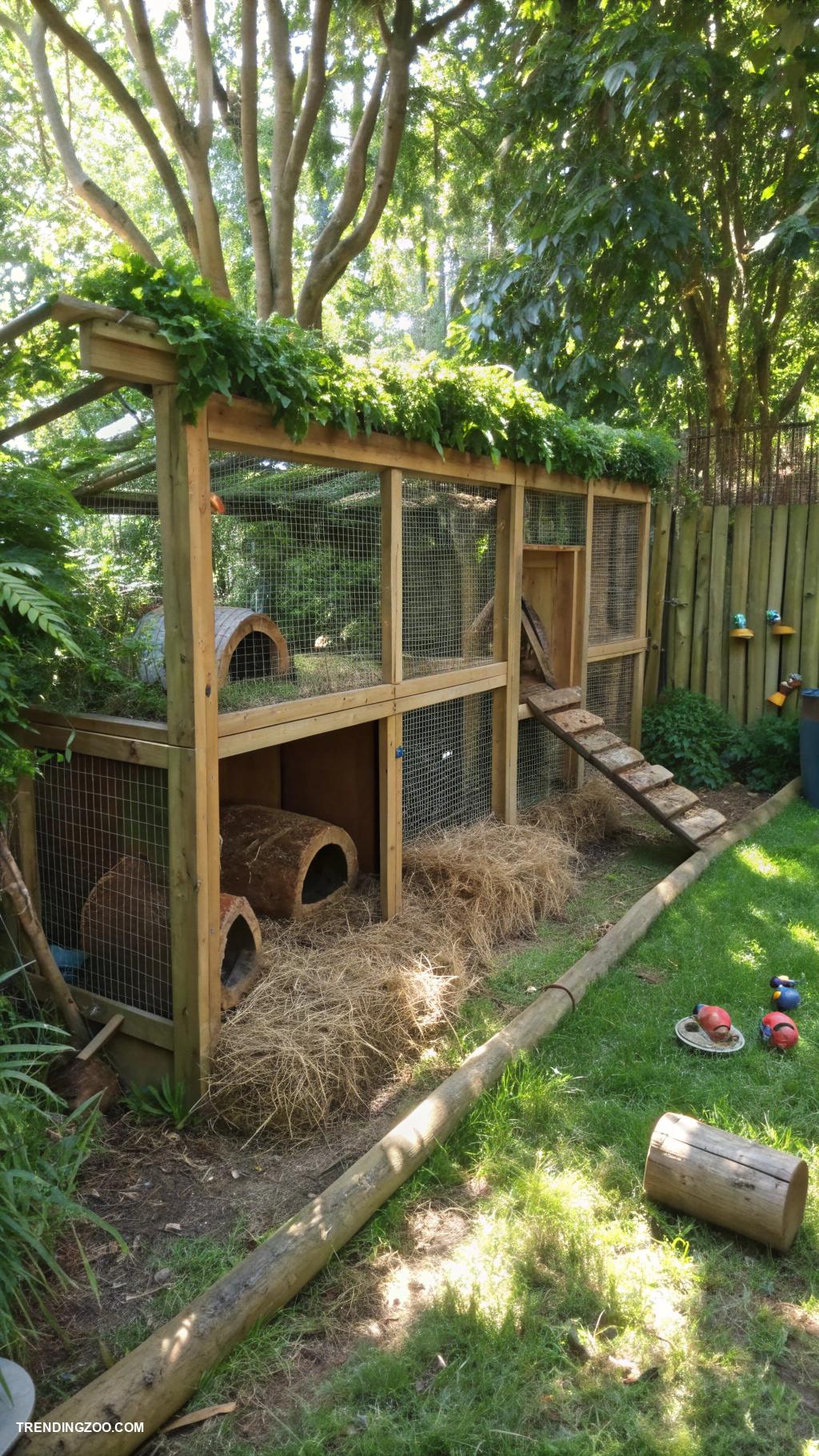 ferret cage ideas Outdoor ferret enclosure with natural foliage