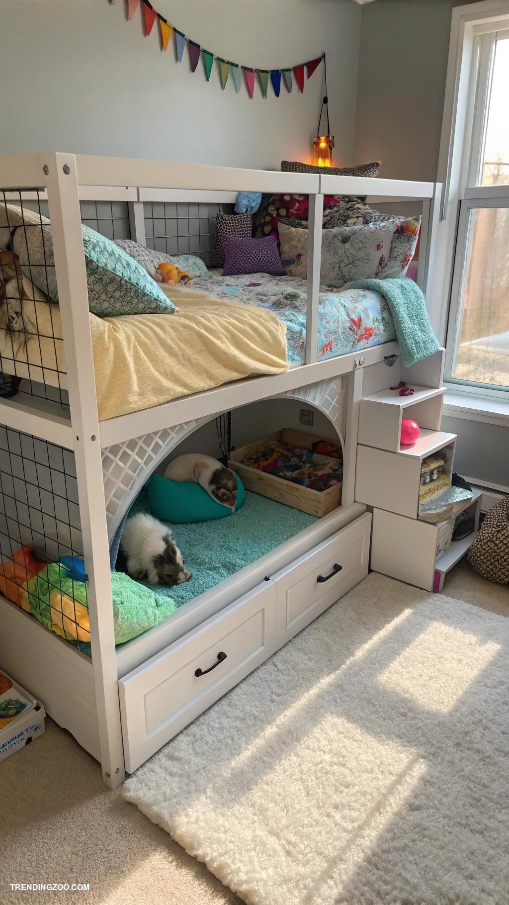 ferret cage ideas Under bed ferret retreat with storage drawers