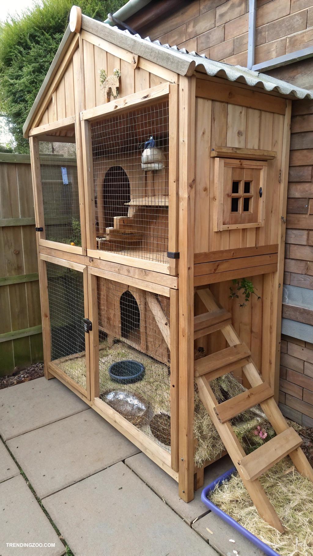 ferret cage ideas Wooden cottage style cage with climbing shelves