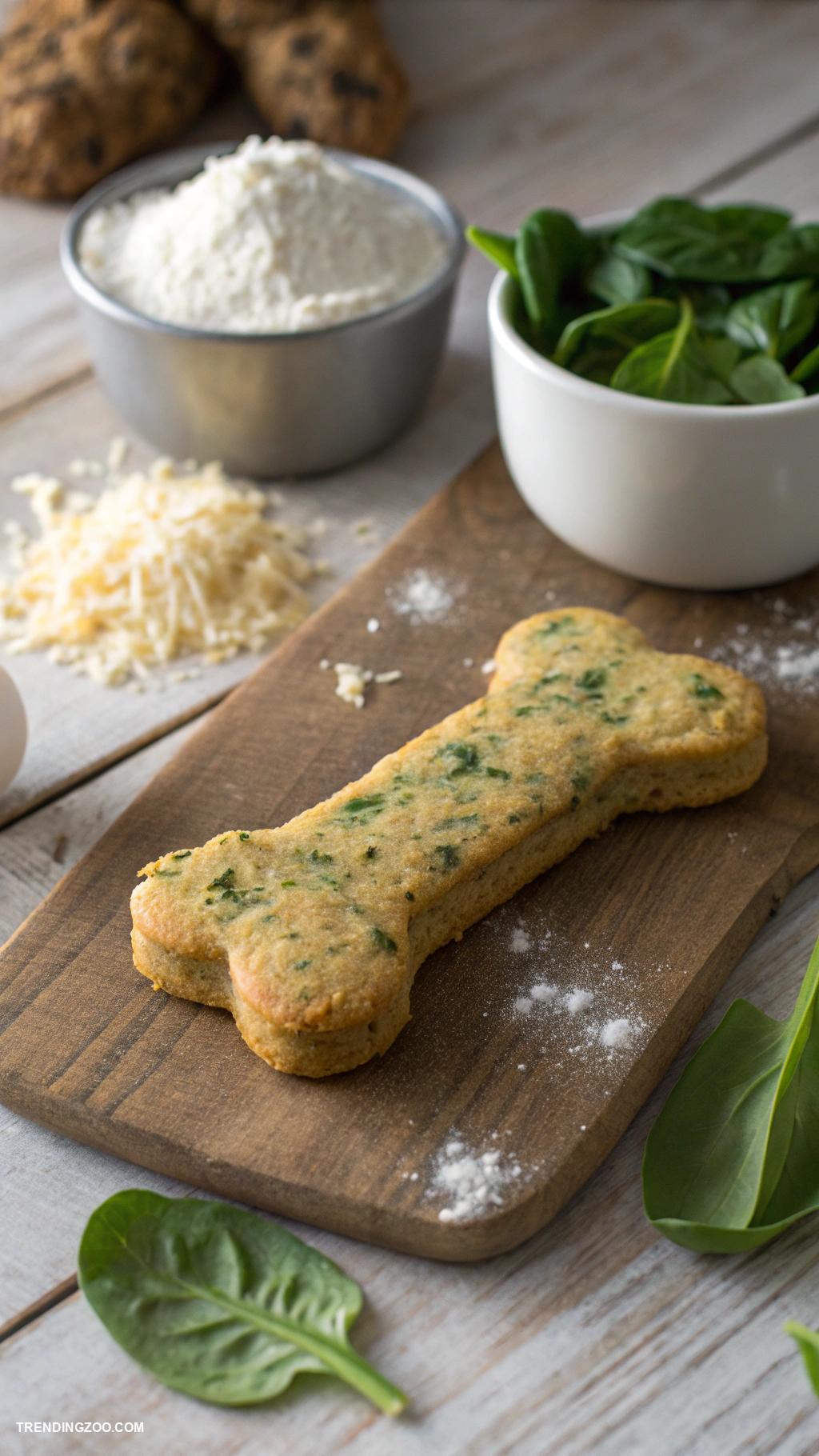 homemade dog biscuits Cheesy Spinach Dog Snacks
