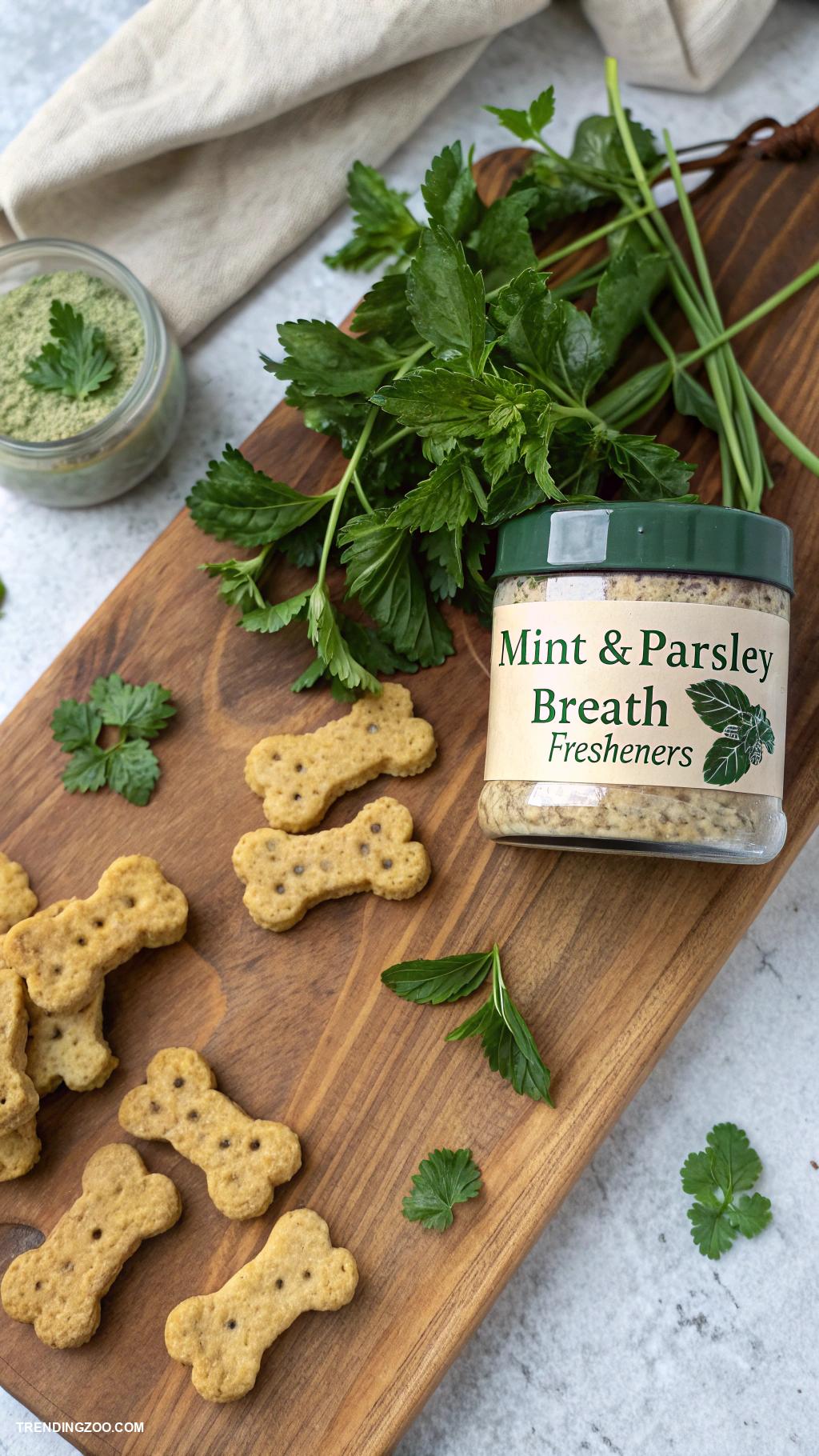 homemade dog biscuits Mint and Parsley Breath Fresheners