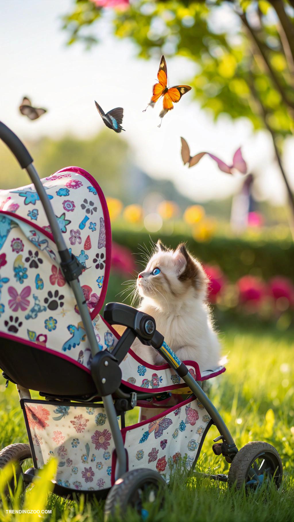 kitten set up ideas Outdoor kitten adventure in a stroller